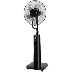 Ventilador Con Mando Amazon ProfiCare PC-VL 3089 LV - Ventilador de pie con 3 niveles de neblina de agua, control de voice a través de Amazon Alexa + Google Assistant, oscilante, incluye mando a distancia, color negro, 330890