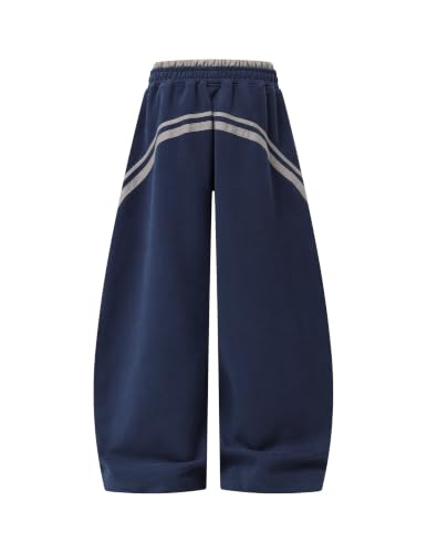 Image of Aelfric Eden Stripes Baggy Barrel Sweatpants Elastic Double Waist Wide Leg Pants Women Men Casual Y2K Unisex Lounge Trouser