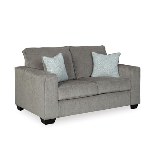 Image of Signature Design by Ashley Altari Loveseat Sofa, 62 in Small Gray Couch
