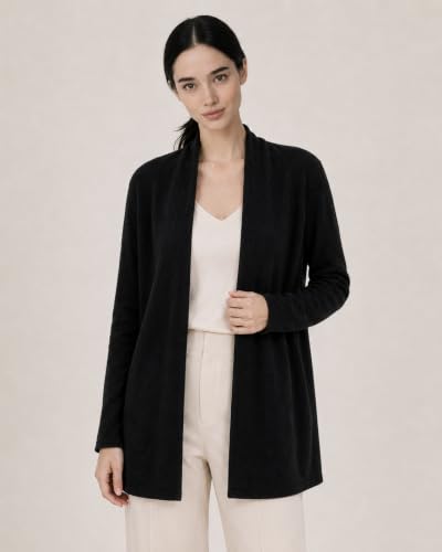 Image of State Cashmere Lightweight Mid-Thigh Cashmere Cardigan 100% Pure Cashmere Sweater Cashmere Wraps for Women