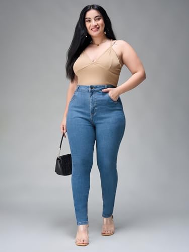 Image of Miss Chase A+ Women's Wide-Leg High Rise Regular Length Stretchable Denim Jeans
