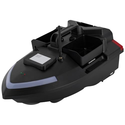 panfudongk GPS Angelboot Köderboot Futterboot Angeln, RC Fischköder Boot 4 Stunden Betriebszeit 2.4GHz Frequenz Ideal für Süßwasserangeln mit automatischer Routenkorrektur