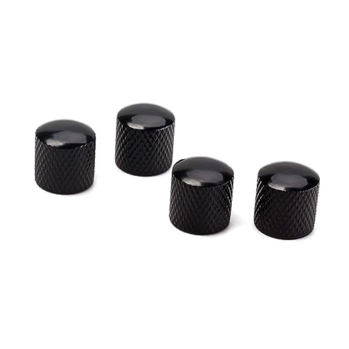 WHAMVOX Perillas De Cúpula De Latón Negro 4 Piezas para Guitarra Control Tornillo Fijación Compatible...