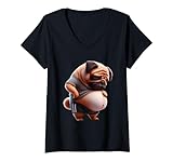 Photo Gallery donna funny fat pug chonk dog chubby pug design canine dog lovers maglietta con collo a v Photo Gallery donna funny fat pug chonk dog chubby pug design canine dog lovers maglietta con collo a v