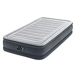 Intex 67765ED Dura-Beam Deluxe Comfort-Plush Mid-Rise Air Mattress: Fiber-Tech – Twin Size – Built-in Electric Pump – 13in Bed Height – 300lb Weight Capacity