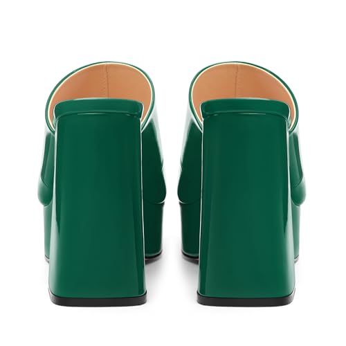 Image of Women Square Open Toe Platform Chunky Heel Slide Sandals