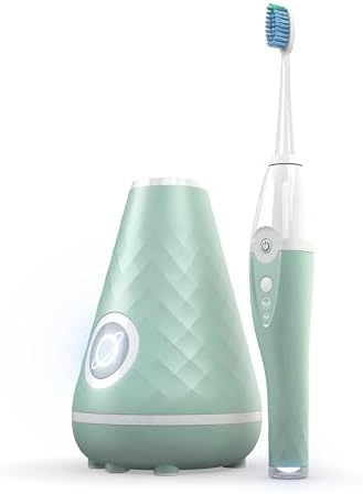 Tao Clean UV Sanitizing Sonic Toothbrush and Cleaning Station, Electric Toothbrush, Dual Speed Setting, Seaglass Green