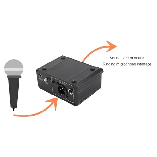 Préampli de Microphone, Préamplificateur de Voix de Micro Professionnel à Gain élevé, Préamplificateur de Micro à Alimentation Fantôme 48 V pour Microphones Dynamiques et à