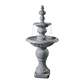 Teamson Home 52.56 in. Outdoor Two-Tier Water Fountain with Realistic ICY Stone Texture for Outdoor Living Spaces Creating a Calming Oasis for Gardens, Landscaping, Patios, Balconies, Lawns, Gray