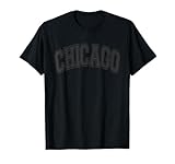 Chicago Arched Style Black Text and Outline T-Shirt