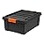 48Qt/12 Gal. Heavy Duty Plastic Storage Bins with Lockable Lids - Stackable Latching Totes for Tools, Seasonal Items, Sports Equipment, Black