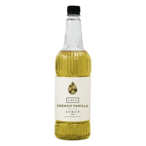 Simply French Vanilla Syrup Vegan & Nut Free Flavoured Syrup for Coffee Cocktails & Baking (1 Litre)