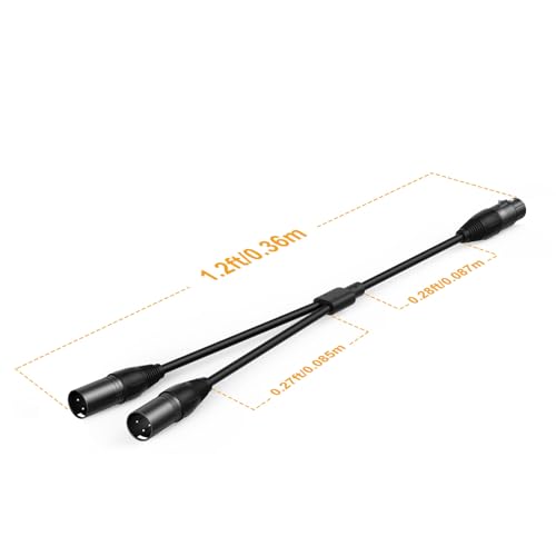 Image of Balanced XLR Splitter Dual XLR Male to 1XLR Female XLR Y-Split Patch Cable