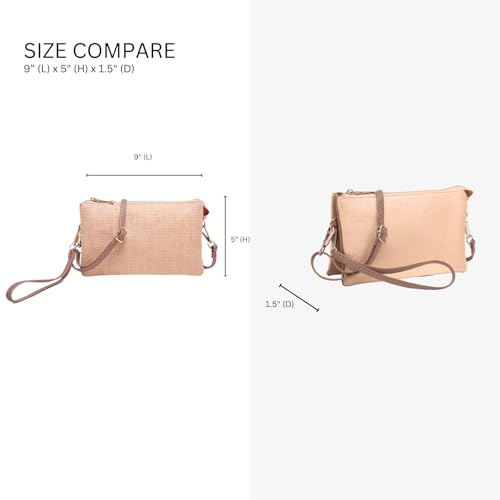 JEN & CO. Riley Micro Straw Small Crossbody Bags Vegan Leather Wristlet Wallets Clutch Purses Shoulder Handbag for Women3