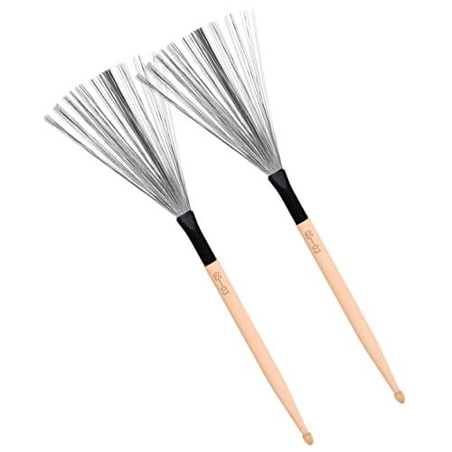 GOOHOCHY Drum Wire Brush Maple Drumsticks Special Drum Carbon Steel Brush Accessory for Beginners