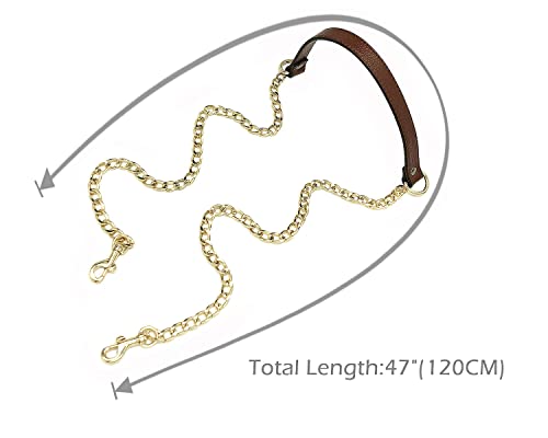 VanEnjoy Replacement Chain & Genuine Leather Shoulder Crossbody Strap (Coffee)3