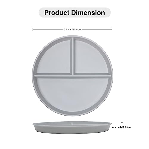 greenandlife Unbreakable Plastic Dinner Plates, 9 inch Portion Control Plates, 4Pcs Reusable Divided Plate Set - Image 4