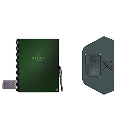 Rocketbook Fusion Smart Reusable Notebook with 1 Pilot Frixion Pen & 1 Microfiber Cloth Included - Terrestrial Green Cover, Letter Size (8.5