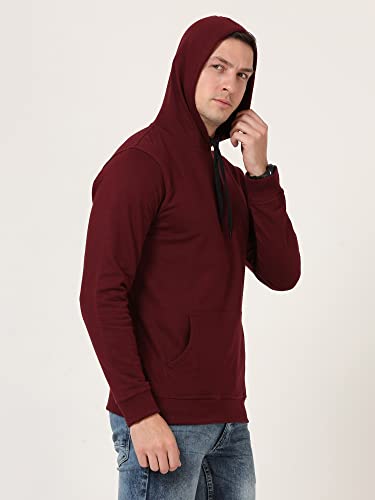 Image of Ideation Men's Cotton Hooded Neck Solid Full Sleeve Hoodies with Kangaroo Pocket
