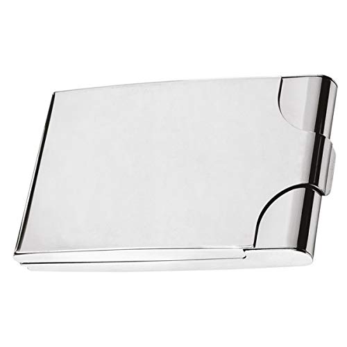 SILBERKANNE Pitillera de 9 x 5,5 x 1,5 cm, 6 cigarrillos, chapado en plata de primera calidad, acabado plateado, listo para regalar con elegante paquete de regalo