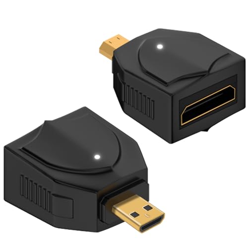 Duttek 8K Micro HDMI to Mini HDMI Adapter, 48Gbps Adaptateur Micro HDMI mâle vers Mini HDMI femelle 2.1 Versions Prend en Charge la Vidéo 8K@60HZ pour...