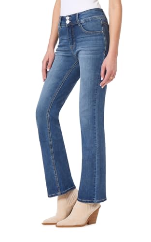 Angels Forever Young Jeans for Women Curvy Bootcut Jeans Mid Rise - Petite, Midsize, Plus Size - Geneva, 12