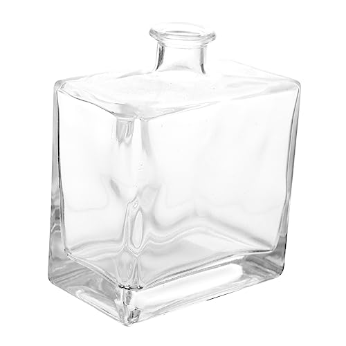 VINTORKY Jarrón Plano japonés Perfume frascos difusores Departamento pequeño Decorativo Diffuser difuminador Botella Adornos jarrón Plano Cuadrado Tarro de Apertura Vidrio