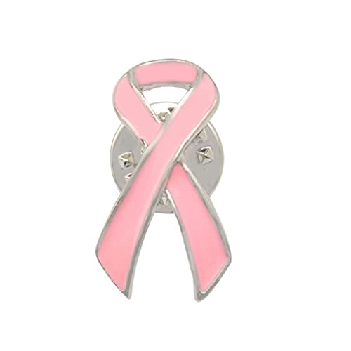 Generic Donna Cancro Al Seno Consapevolezza Carità Nastro Abbigliamento Accessori Pin Spilla Rosa - Argento