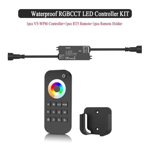 Contrôleur LED RGBCCT étanche IP67 DC 12V 24V avec kit télécommande RT5