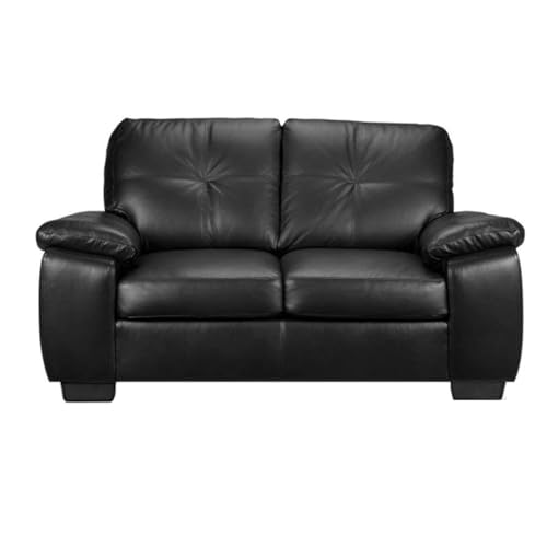 Image of Torque Antos Leatherette Sofa Set 2 Seater-Black | Two Person Sofa Couch with Cushioned Seating | 2 Seater Sofa for Home Office Furniture Festival Gifts