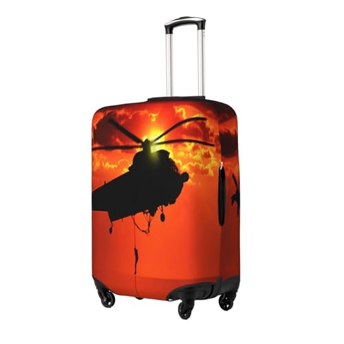 Helicopter Plane Sea Rescue Airplane Luggage Cover for Suitcase, Suitcase Cover Protector Fit 22-24 Inch Luggage Travel Accessories, M2