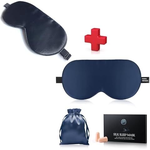 Sleep Mask, Silk Eye Mask for Sleeping with Adjustable Strap, Silk Sleep Mask Eye Cover, 100% Real Natural Pure Mulberry Silk Eye Mask for Sleeping Cover