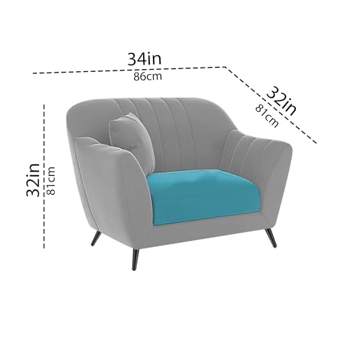Image of Atticus 3+1+1 Seater Sofa Set for Living Room (Turquise Grey Colour) Premium Fabric Sofa