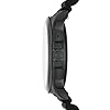 Fossil 44mm Gen 5E Stainless Steel and Silicone Touchscreen Smart Watch with Heart Rate, Color: Black (Model: FTW4047)