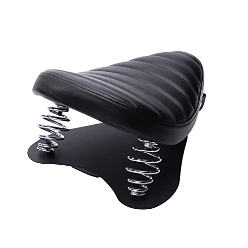 Image of DREAMIZER Motorcycle Seat Cushion Driver Solo Seats with Spring Bracket PU Leather Compatible with Harley Honda Yamaha Kawasaki Sportster Iron 883 1200 Chopper Bobber Cafe Racer
