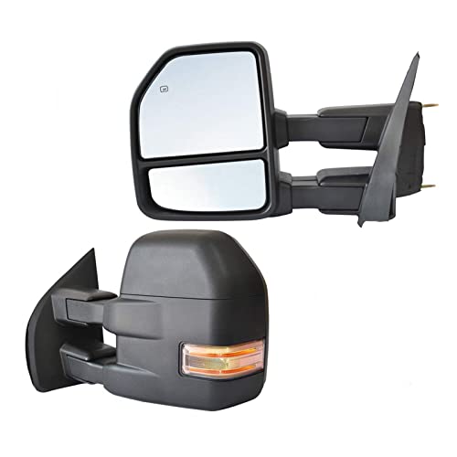 JZSUPER Towing Mirrors for Ford F-150 2015-2017, Power Heated with Turn Signal, 8 Pin Plug