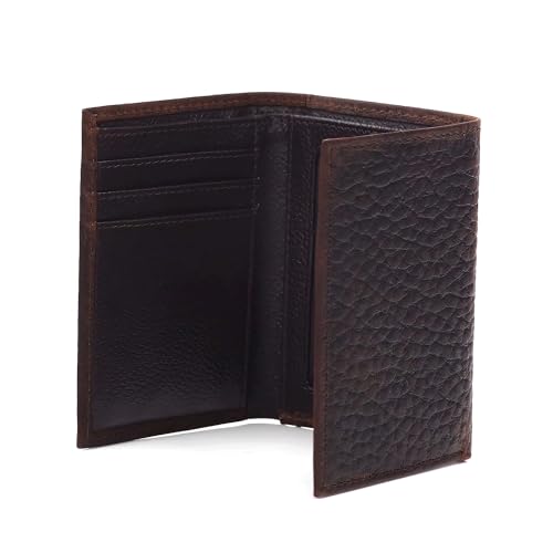 ARIAT® Men's Mexico Flag Logo Brown Leather Trifold Wallet4