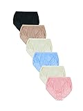 Just My Size Women's Plus Size Cool Comfort Nylon Brief 6-Pack, Assorted, 10