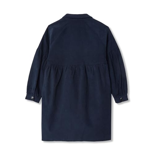 Lands' End Girls 3/4 Sleeve Corduroy Shirt Dress Large Classic Navy3