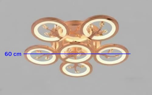 Image of swanart Gloriosa Modern LED Ceiling Light 60 cm, 3-in-1 Color Change Ceiling Lamp with Remote Control, Dimmable LED Light, Bluetooth Music System for Living Room & Bedroom