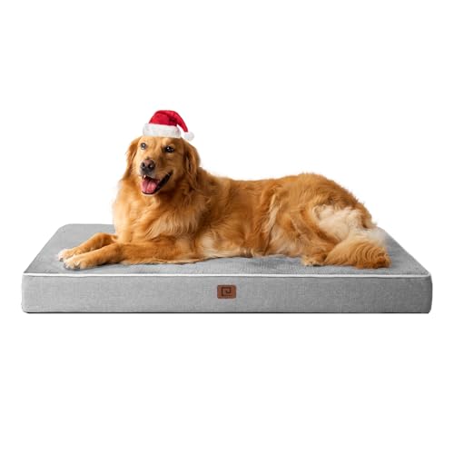 EHEYCIGA Waterproof Dog Bed Orthopedic 41'x27', Memory Foam Pet Bed for XLarged Dogs, Washable Pet Mat with Removable Cover, Grey