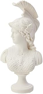 Design Toscano Minerva, Roman Goddess of Wisdom Bust Statue, Marble Polyresin, White, 34.5 cm