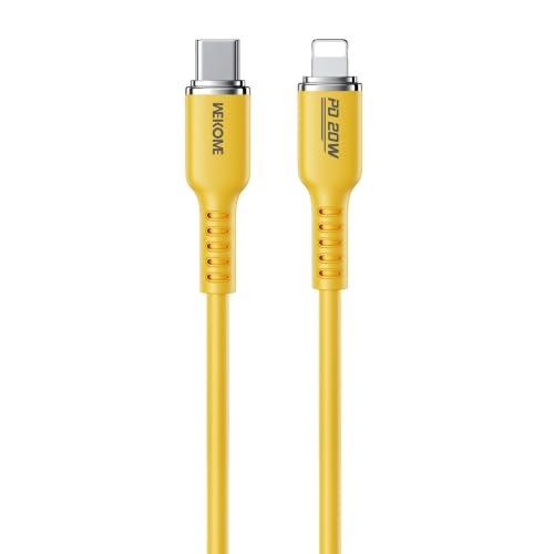 WK LIFE BORN TO LIVE- Type-C To Lightning Silicone Cable | Fast Charging, 480Mbps Data Transfer Speed | Compatible With Iphone, Ipad Air, Pro, Mini, Ipad (Yellow) (B0D1VL2399) Amazon Price History, Amazon Price Tracker