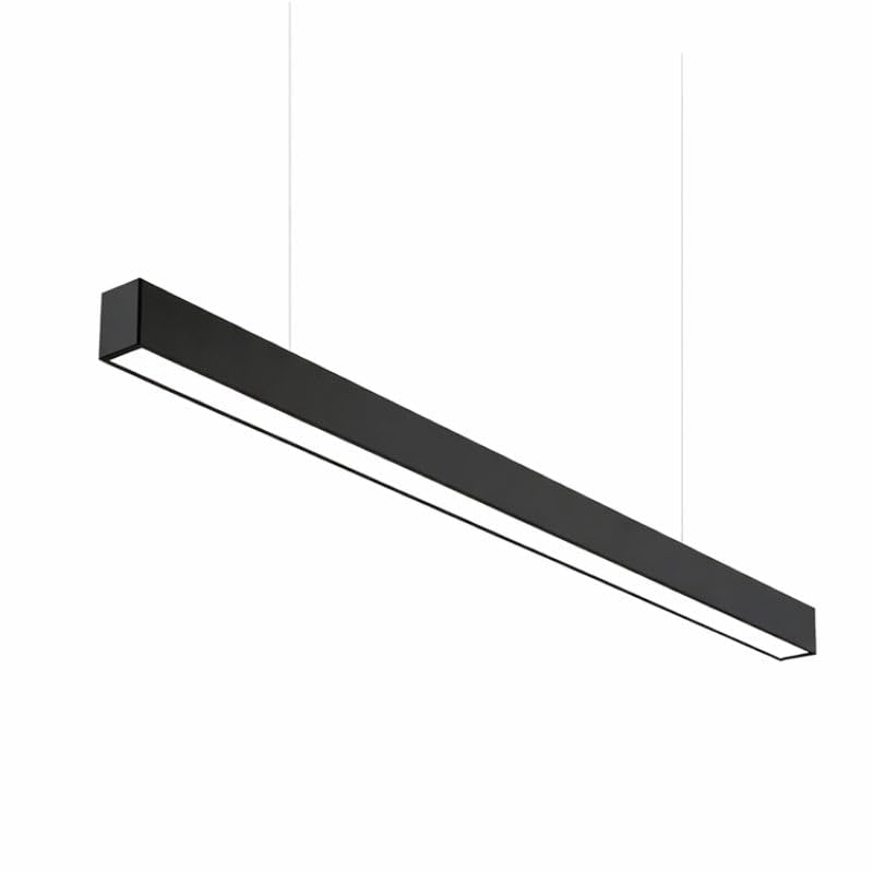 SILAMP Suspension Linéaire LED 150cm 48W Interconnectable NOIR - Garantie 5 ans - Blanc Chaud 2300K - 3500K