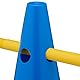 Relaxdays Steckhürdenset, 18 teilig, Hunde Agility & Fußballtraining, 12 Pylonen, 6 Stangen, Hindernisse, blau/gelb