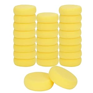 Belle Vous Ronde Synthetische Kunstsponzen (25 Stuks) – 7,3 cm – Gele Aardewerkset voor Ambachten en Hobby’s…