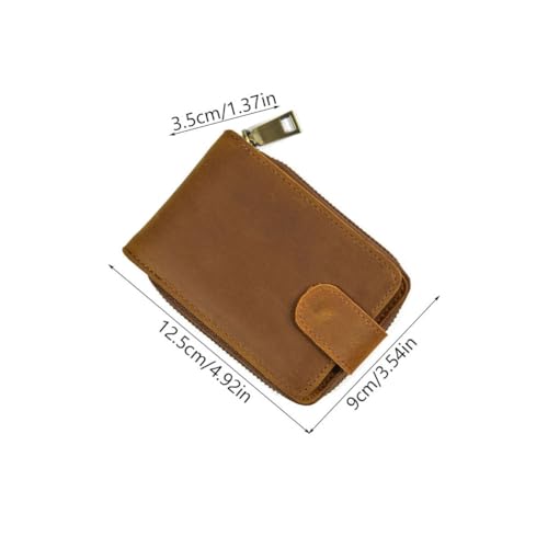 Leheybia 1 Pcs Accordion Wallet Card Wallet Credit Card Wallet Zipper Card Cases Holder Card Holder for Men And Women（Brown）2