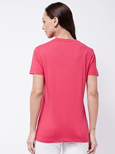 Image of Modeve Women Printed Cotton Blend Half Sleeve Round Neck T-Shirt for Summer