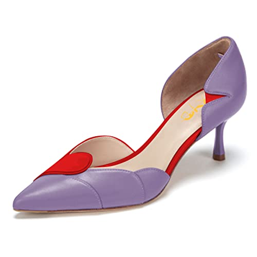 Image of XYD Women's Pumps, Elegant Pointed Toe, D'Orsay Kitten Low Heels, Rhinestone Studs, Slip-On Satin Shoes for Wedding