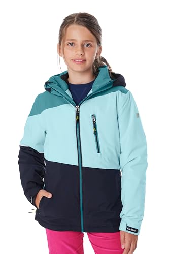killtec Mädchen Skijacke/Funktionsjacke mit Kapuze und Schneefang KSW 331 GRLS SKI JCKT, mint, 140, 42091-000